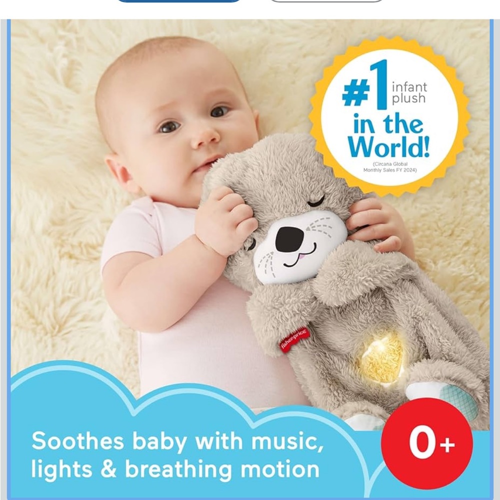 FISHER-PRICE Otter Toy Soothe 'n Snuggle Portable Plush Sound Machine Light - Picture 4 of 7